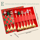 Axyaa Christmas Party Dinnerware Set with Tree Design Cutlery