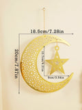 Gold Ramadan Mesh Star & Moon Hanging Ornaments by Axyaa - Eid Mubarak Muslim Decor
