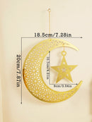 Gold Ramadan Mesh Star & Moon Hanging Ornaments by Axyaa - Eid Mubarak Muslim Decor