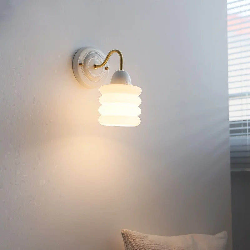 Axyaa White Glass LED Wall Lamp Modern Nordic Style