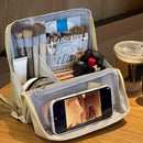 Oxford Cloth Vertical Cosmetic Bag with Compartments by Axyaa