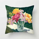 Axyaa Pink Floral Polyester Throw Pillow Cover 45X45cm