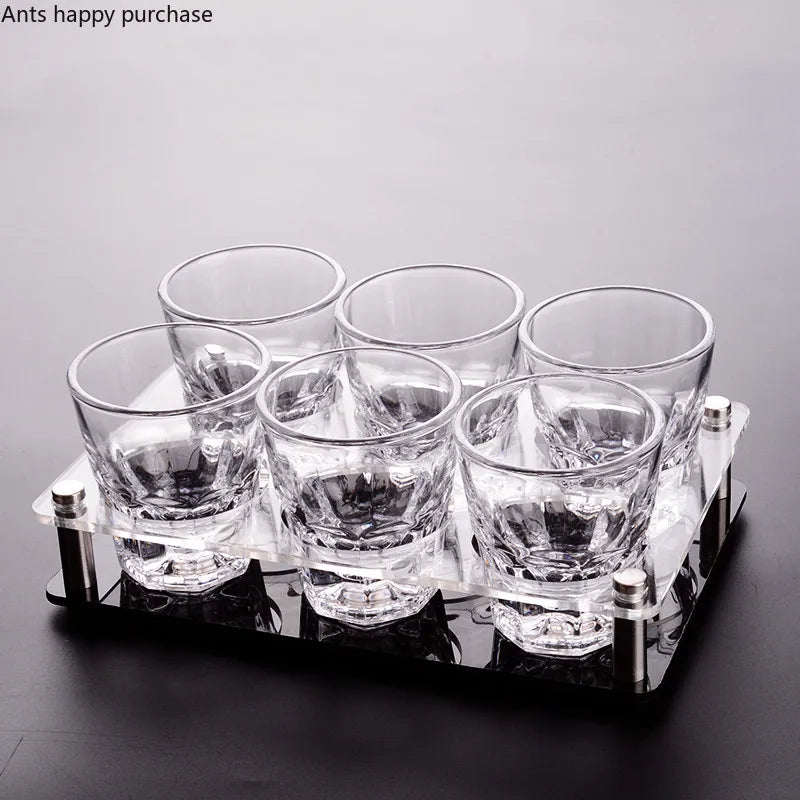 Axya Acrylic Glass Cup Holder Set for KTV Bar Organization