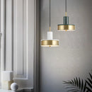 Axyaa Marble Copper LED Pendant Light - Modern Living Room Chandelier