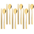 Axyaa Rainbow Stainless Steel Dinner Set - 8/10Pcs Luxury Cutlery & Tableware