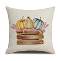 Axyaa Thanksgiving Pumpkin Pillow Cover 45*45cm Home Decor Cotton Linen