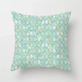 Light Blue Green Mint Geometric Print Boho Pillowcase Set by Axyaa