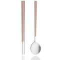 Axyaa Stainless Steel Cutlery Set: 2Pcs Spoons & Chopsticks Flatware Set