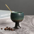 Axyaa Ceramic Coffee Cup Set with Spoon, Coarse Pottery Goblet for Home Decor
