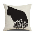 Axyaa Funny Cats Linen Pillow Cover 45x45cm - Farmhouse Decor & Office Throw Pillowcase