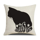 Axyaa Funny Cats Linen Pillow Cover 45x45cm - Farmhouse Decor & Office Throw Pillowcase