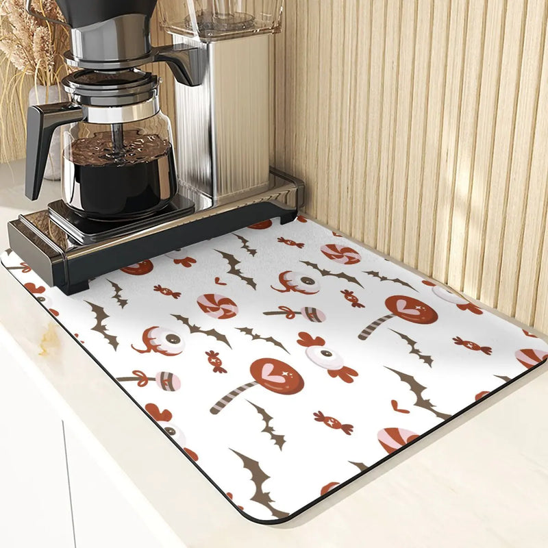 Axyaa Cute Ghost Pattern Coasters and Placemat Set