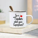 Teacher Enamel Mug by Axyaa - Creative School Water Cup - Perfect Teachers Day Gift