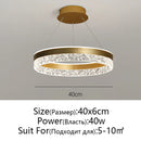Axyaa LED Crystal Pendant with Black & White Ring Design for Modern Minimalist Home Lighting
