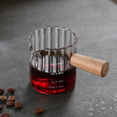 Axyaa Glass Espresso Milk Pitcher with Wood Handle