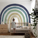Axyaa Rainbow Fabric Wall Mural for Kids Rooms - Waterproof, Removable, Large Watercolor Design
