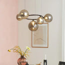 Axyaa Smoke Grey Glass Chandelier Pendant Light - Luxury Artistic Glass Lamp