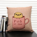 Axyaa Cartoon Animal Print 45x45cm Linen Cushion Cover - Sofa, Car, Chair Pillow Case