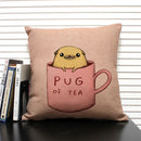 Axyaa Cartoon Animal Print 45x45cm Linen Cushion Cover - Sofa, Car, Chair Pillow Case