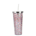 Axyaa Glitter Double Layer Sippy Cup, Large Capacity Reusable Coffee Milk Tea Cup