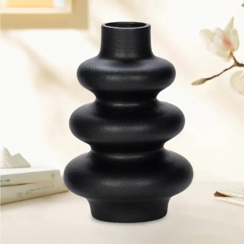 Axyaa Beige Ceramic Vase: Home Decor Flower Arrangement for Garden, Living Room, Office