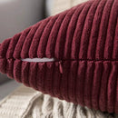 Axyaa Corduroy Red Boho Striped Throw Pillow Covers for Sofa Couch 50CM