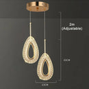 Axyaa Crystal Chandelier LED Pendant Lamp for Dining Room and Bar