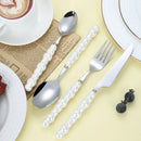 Axyaa Ceramic Pearl Handle Stainless Steel Cutlery Set