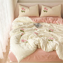 Axyaa Full Size Washed Cotton Duvet Cover Set with Sheets & Pillowcases
