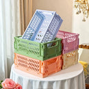 Axyaa 5-Color Foldable Stackable Baskets Set for Desk Organization