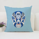 Axyaa Beijing Opera Face Changing Pillow Case 45x45cm for Sofa & Car Decoration