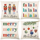 Axyaa Christmas Letter Print Throw Pillow Cover for Festive Home Decor