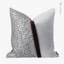 Axyaa Silver Red Stitching Pillow for Luxury Hotel Living Room, Bedroom, Villa & Restaurant