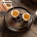 Axyaa Retro Iron Paint Gaiwan Tea Tray Coasters Set