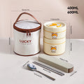 Axyaa Stainless Steel Thermal Lunch Box for Kids: Leak-proof, Stackable, Microwave Safe
