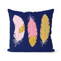 Axyaa Navy Blue Geometric Cushion Cover - Decorative Sofa Pillowcase
