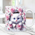 Axyaa 3D Cat Coffee Ceramic Mug Kitten Love Tea Cup Christmas Gift Mug