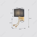 Axyaa LED Fabric Wall Light with Rotating Spotlight and USB Charging Port