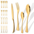 Axyaa 20-Piece Gold Stainless Steel Flatware Cutlery Set