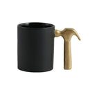 Axyaa Gold Ceramic Hammer Cup with Camellia Flower Design - 320ml Europea