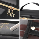 Axyaa Mesh Makeup Bags Set: Black&Heart Portable Cosmetic Pouches, 5pcs