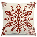 Axyaa Red Snowflake Christmas Tree Pillowcover for Festive Living Room Decor