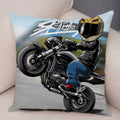Axyaa Cartoon Motorcycle Pillowcase for Home, Sofa, Car - Polyester - Colorful Design