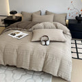 Axyaa Cotton Washed Yarn Bedding Set: Duvet Cover, Sheets, Quilt Cover, Pillowcases