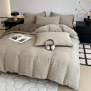 Axyaa Cotton Washed Yarn Bedding Set: Duvet Cover, Sheets, Quilt Cover, Pillowcases