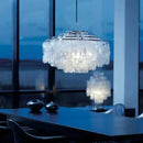 Axyaa Modern Luxury Shell Chandelier: Gold/Chrome Pendant Light for Living Room, Restaurant & Bedroom.