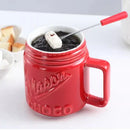 Axyaa Ceramic Chocolate Melting Cup with Fork - 200ML