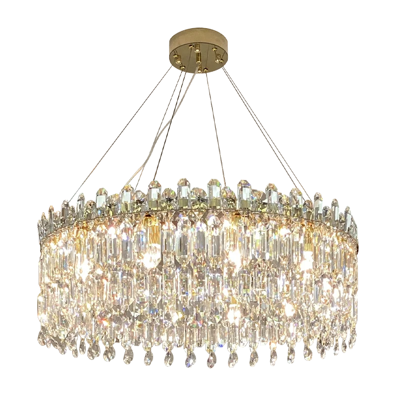 Axyaa Crystal Pendant Chandelier: Luxury Living Room Kitchen LED Decorative Lighting