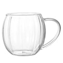 Axyaa 400ml Transparent Glass Cup with Vertical Ripple Design