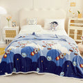 Axyaa Nordic Flower Print Plush Flannel Blanket, Soft Throw for Sofa Couch Bed